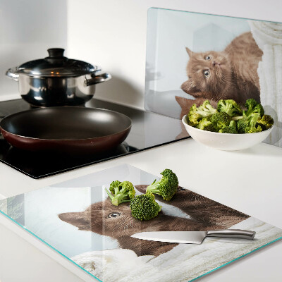 Schneidebrett Drei braune Katzen