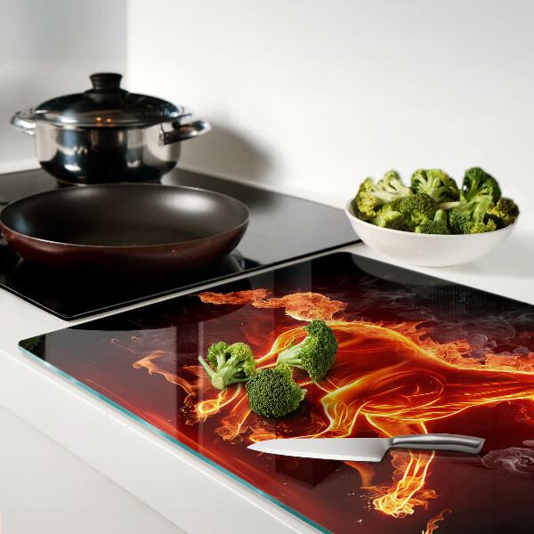 Glas schneidebrett Brennendes Pferd