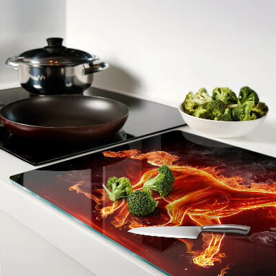 Glas schneidebrett Brennendes Pferd