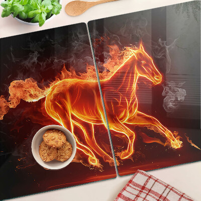 Glas schneidebrett Brennendes Pferd