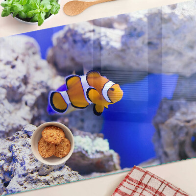 Schneidebrett Clownfische zwischen den Felsen