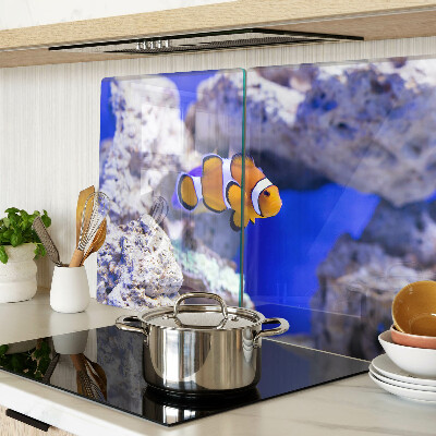 Schneidebrett mit Motiv Clownfische zwischen den Felsen