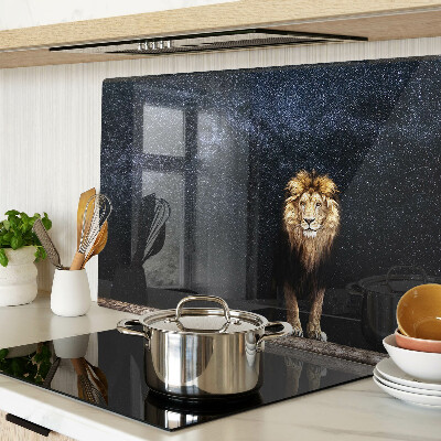 Schneidebrett glas Der Löwe und der Himmel voller Sterne