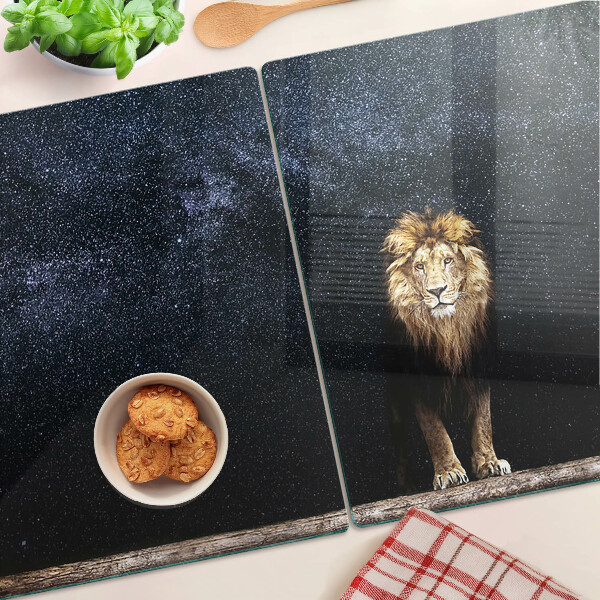 Schneidebrett glas Der Löwe und der Himmel voller Sterne