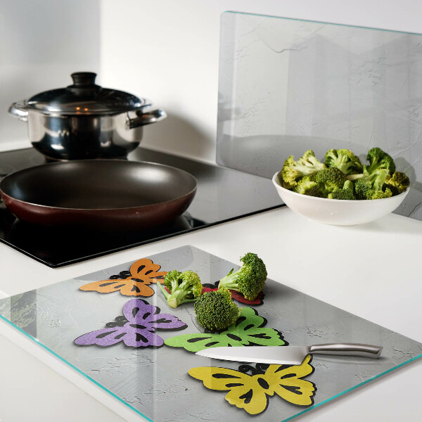 Schneidebrett glas Buntes Schmetterlingsmotiv