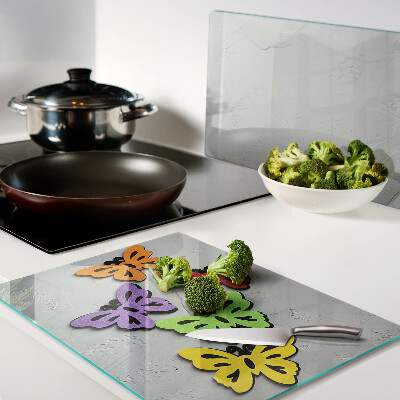 Schneidebrett glas Buntes Schmetterlingsmotiv