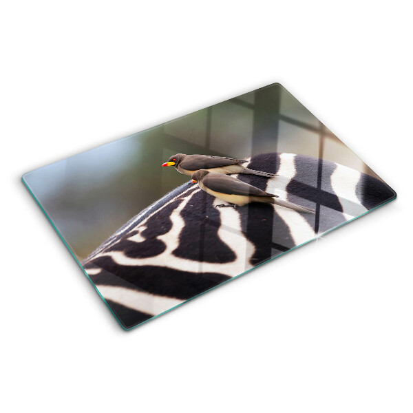 Schneidebrett glas Vögel auf einem Zebra