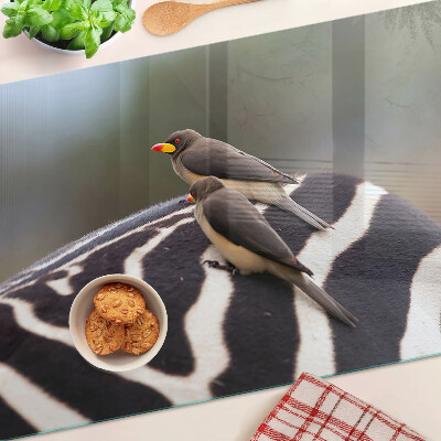 Schneidebrett glas Vögel auf einem Zebra