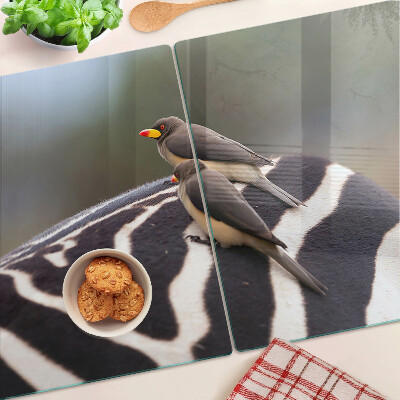 Schneidebrett glas Vögel auf einem Zebra