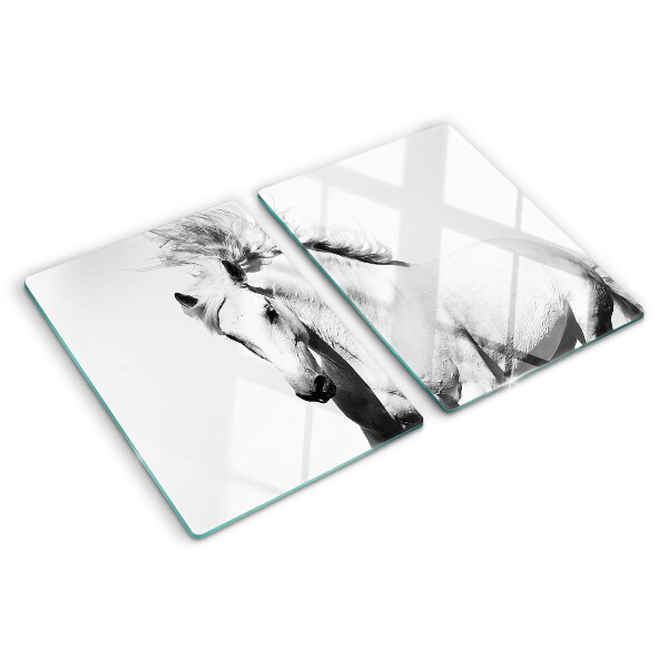 Schneidebrett Pferd in Schwarzweiß