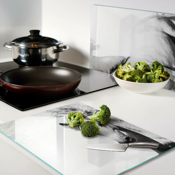 Schneidebrett Pferd in Schwarzweiß