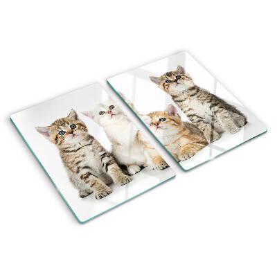 Glas schneidebrett Eine Schar Kätzchen