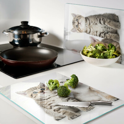 Glas schneidebrett Eine Schar Kätzchen