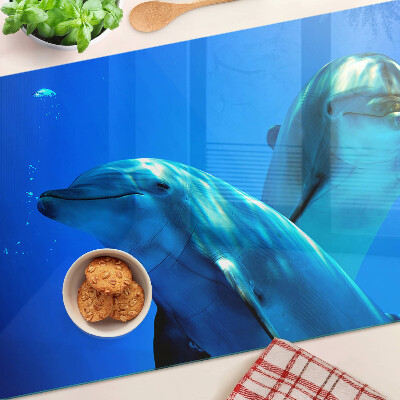 Schneidebrett Delfine im Wasser