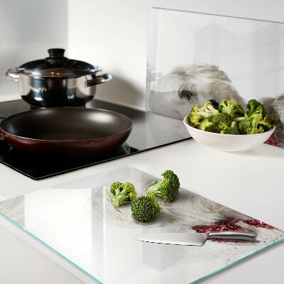 Schneidebrett glas Ein Hund im Pullover mit Schleife