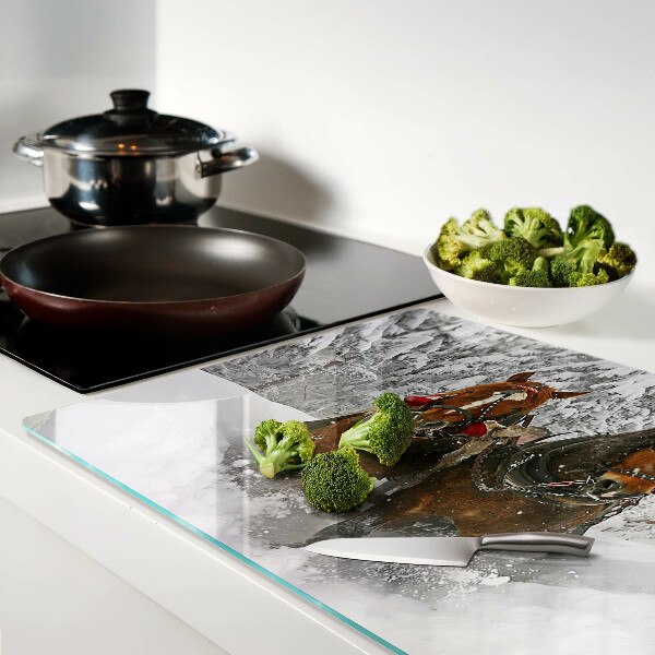 Glas-Schneidebrett mit Motiv 