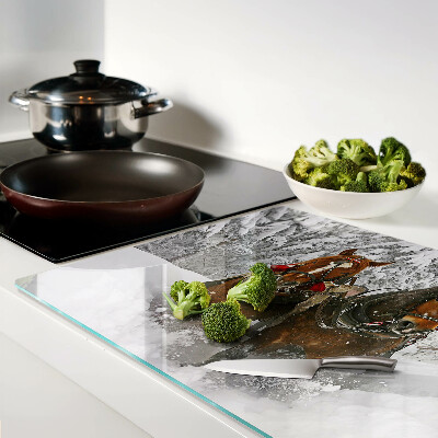 Glas-Schneidebrett mit Motiv 