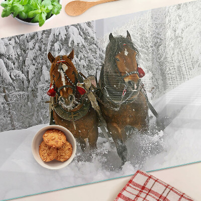 Glas schneidebrett Kaltblüter im Schnee