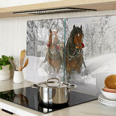 Glas schneidebrett Kaltblüter im Schnee