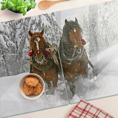 Glas schneidebrett Kaltblüter im Schnee