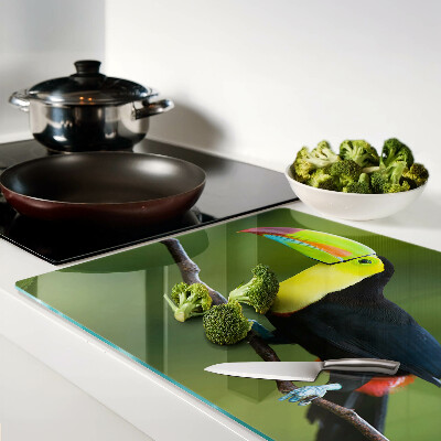 Schneidebrett mit Motiv eines Tukans auf einem Ast