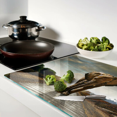 Schneidebrett glas Elefant auf der Straße bei Sonnenuntergang