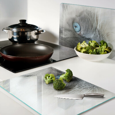 Glas schneidebrett Eine Katze mit blauen Augen