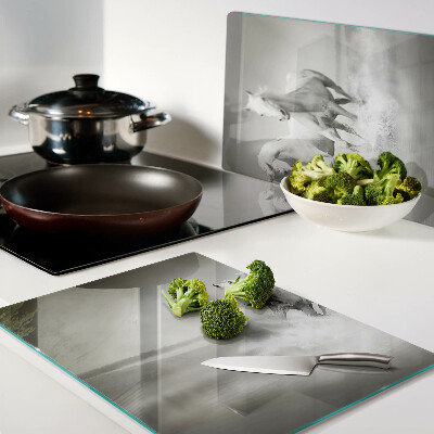 Schneidebrett glas Pferde im Wasser