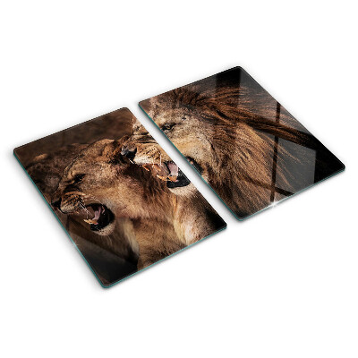 Schneidebrett glas Brüllende Löwen