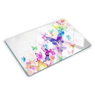 Glas schneidebrett Ein Motiv aus bunten Schmetterlingen, die davonfliegen