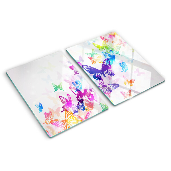 Glas schneidebrett Ein Motiv aus bunten Schmetterlingen, die davonfliegen