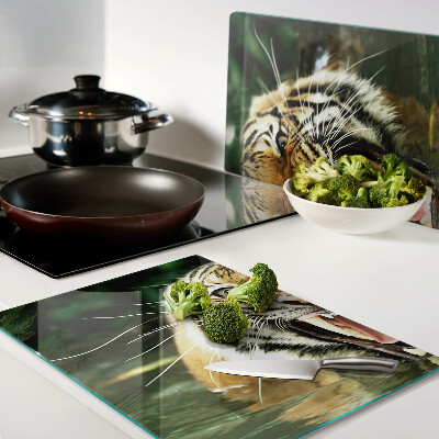 Glas-Schneidebrett mit Motiv 