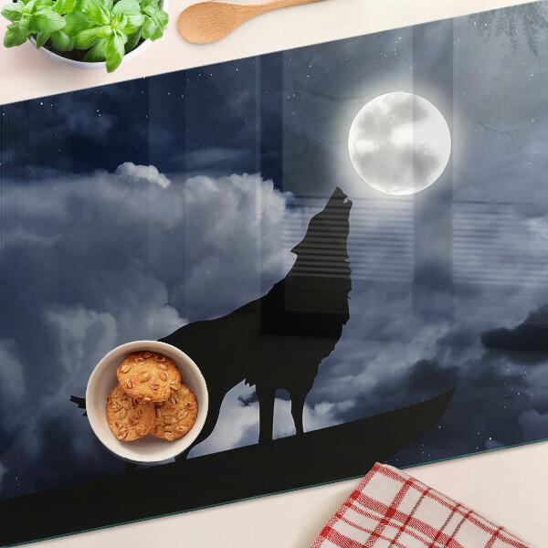 Schneidebrett Wolf im Mondlicht