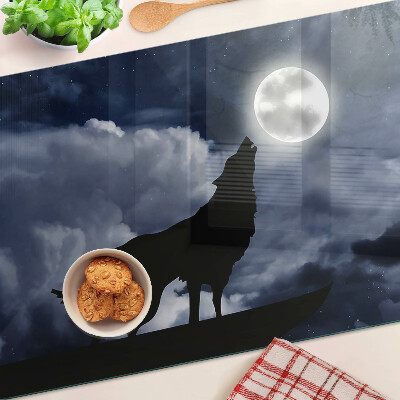 Schneidebrett Wolf im Mondlicht