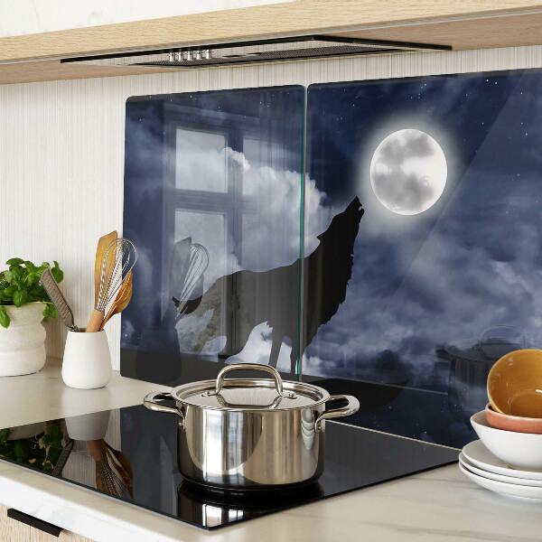 Schneidebrett Wolf im Mondlicht