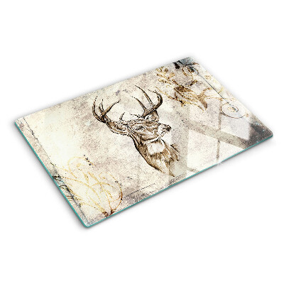 Glas schneidebrett Hirsch mit Geweih
