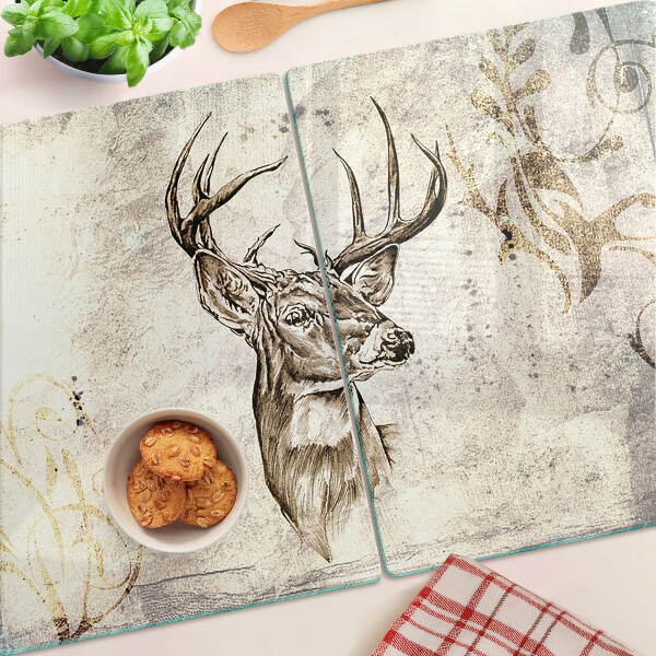 Glas schneidebrett Hirsch mit Geweih