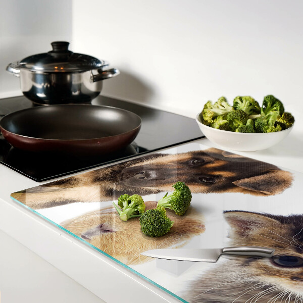 Schneidebrett glas Hunde, Katzen, Kaninchen