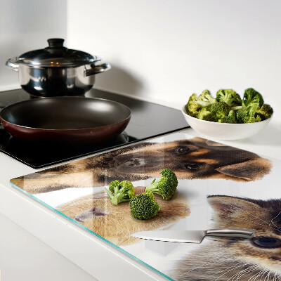 Schneidebrett glas Hunde, Katzen, Kaninchen