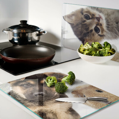 Schneidebrett glas Hunde, Katzen, Kaninchen