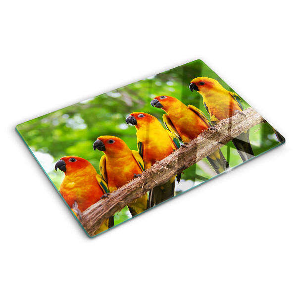 Schneidebrett Papageien auf einem Ast