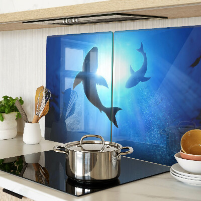 Schneidebrett glas Haie im Unterwasserlicht