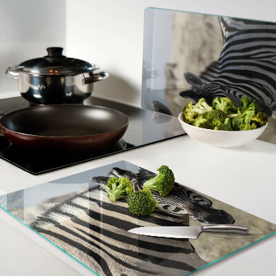 Schneidebrett glas Zebras in ihrem natürlichen Lebensraum