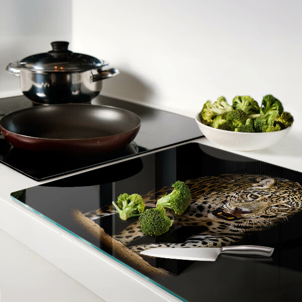 Glas schneidebrett Leopard in Bewegung
