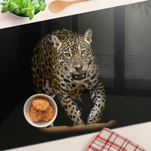Glas schneidebrett Leopard in Bewegung