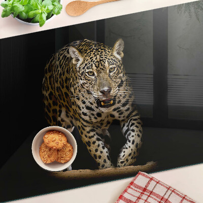 Glas schneidebrett Leopard in Bewegung