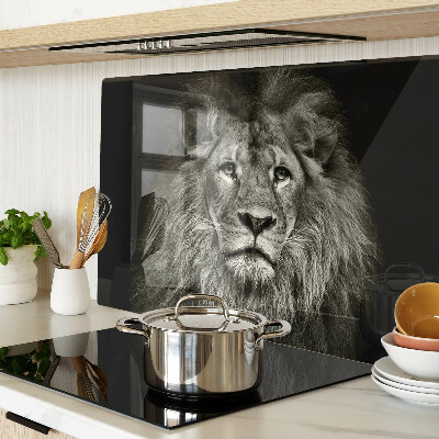 Schneidebrett Löwe in Schwarzweiß