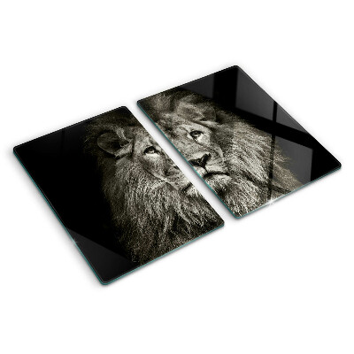 Schneidebrett Löwe in Schwarzweiß
