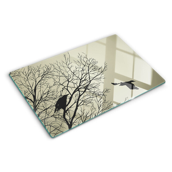 Schneidebrett glas Vögel auf den Ästen