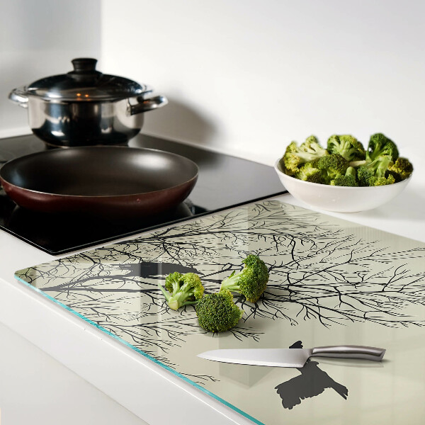 Schneidebrett glas Vögel auf den Ästen